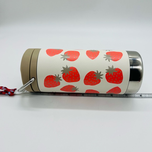 Klean Kanteen Strawberry Print Insulated Water Bottle - Cream & Red 12 Ounce - Picture 13 of 13